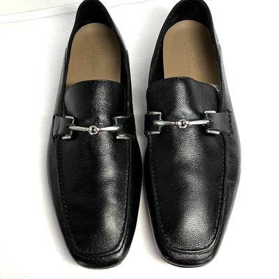 Zapatos Mocasines Cole Haan Para Hombre Cuero Negro Plateado Horse Bit Talla 12M Foto 1 de 4