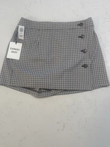 NWT Aritzia Sunday Best Heather Mini Skirt Skort Womens Size 8 Plaid Classy Fall - Picture 1 of 9