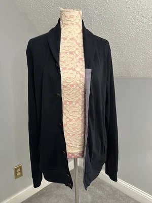 Cárdigan Ted Baker London Chal Hombres XXL UK 6 Mezcla de Algodón Azul Botón Frontal LEER Foto 1 de 4