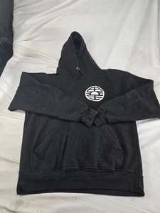 Felpa nera con cappuccio uomo Jon Lauren taglia M pull over quando la vita diventa più dura diventa più forte - Foto 1 di 3