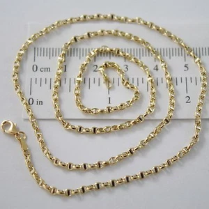 CATENA ORO GIALLO BIANCO 18K MARINARA TRAVERSINO 40 45 50 60 CM SPESSORE 2.5 MM - Picture 1 of 11