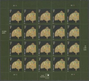 Sheet of 20 stamps - Scott 3749a - 1 cent - Tiffany Lamp - 2008 - MNH - Picture 1 of 1