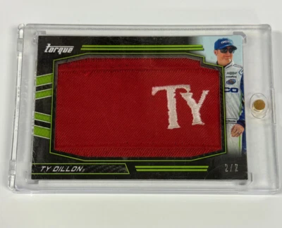 2017 Panini Torque Ty Dillon Race Worn Used Jumbo Logo Patch 2/2 Rare SP - Image 1 of 2