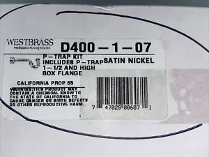 Westbrass D400-1-07, 1-1/2" OD 17 Gauge P-Trap, High Box Flange***FAST FREE SHIP - Picture 1 of 5