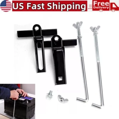 Car SUV Truck Battery Holder Bracket Adjustable Stabilizer Rack Metal Stand Kit - Image 1 of 4