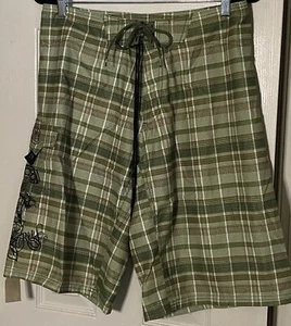 REEF Swim Trunks Shorts Green Plaid 32 NWT - Picture 1 of 5