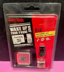 SanDisk 8GB microSDHC w/ MobileMate Micro Reader (SDSDQR-8192-P11M) - Brand New - Picture 1 of 2