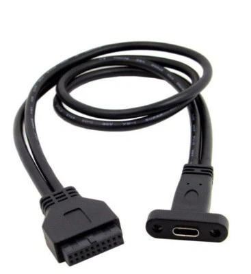 USB-C Female to USB 3.0 20 Pin Motherboard Rear PCI Back Panel Expansion Bracket - Image 1 of 4