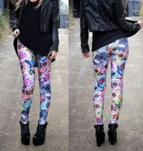 Leggings Genuinos BlackMilk Calaveras de Azúcar Día de Muertos XS Goth Punk Rock Hip Hop - Imagen 1 de 5