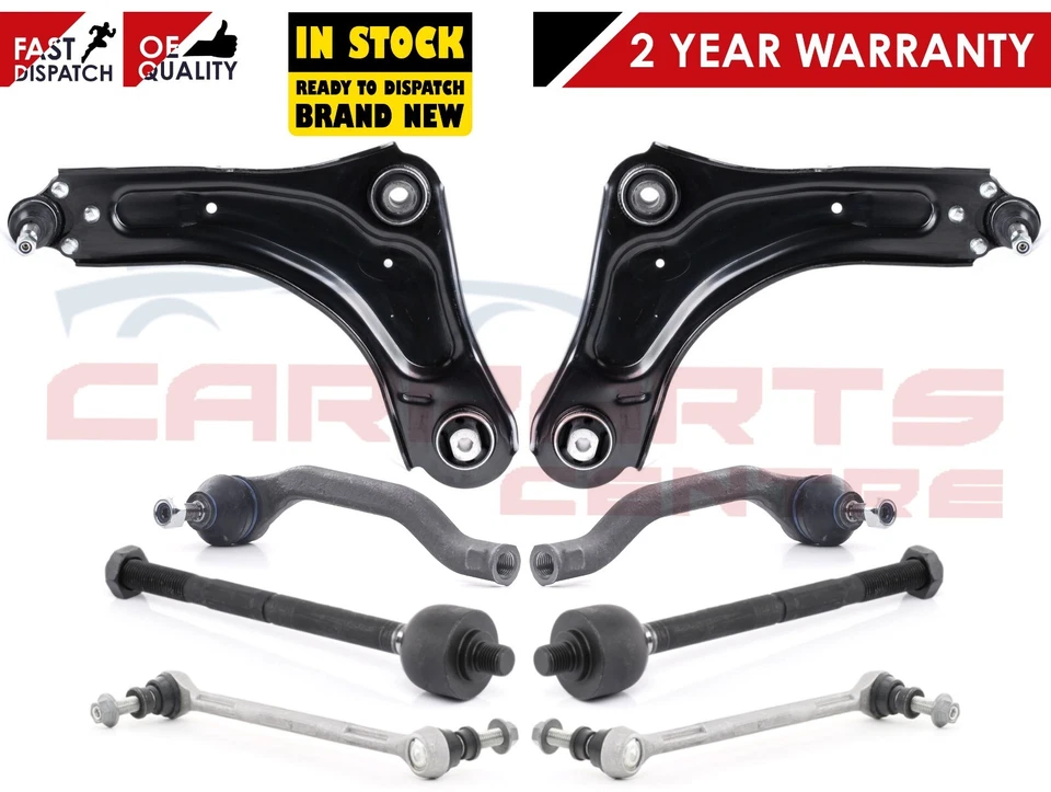 PARA RENAULT MEGANE MK3 08-16 BRAZOS DE HORQUILLA DELANTEROS ESLABONES EXTREMO DE VARILLA INTERIOR EXTERIOR Foto 1 de 1