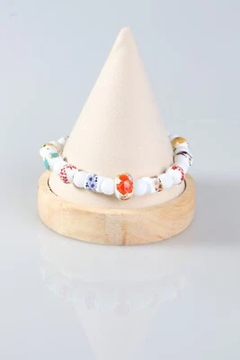 Pulsera Casual Con Flores Para Mujeres Cierre De Palanca Cuentas De Porcelana  Foto 1 de 4