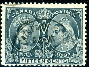 Canada Stamp #58 - Queen Victoria Jubilee (1897) 15¢ (F-U) - Picture 1 of 1
