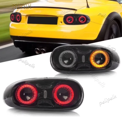 Luces traseras LED negras humo luces traseras dinámicas para Mazda MX-5 Miata NC 2008-2015 Foto 1 de 4