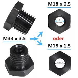 Wood Lathe Turning Tool Chuck Insert Thread Adaptor M33x3.5 to M18x2.5 / M18x1.5 - Picture 1 of 11