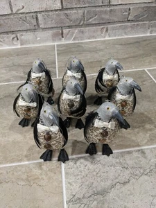Katherine's Collection Glitter Feather Ornament Flawed Silver Pops Penguins 5 in - Picture 1 of 9