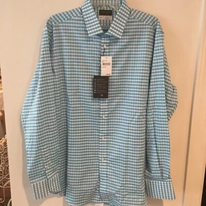 $125. New! Thomas Dean Men's 2XL Button Up Shirt Flip Cuffs Dress Shirt Stripe - Picture 1 of 6