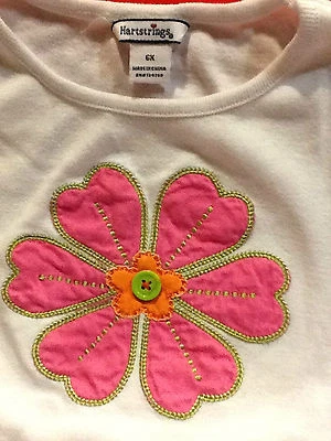 GIRLS 6X HARTSTRINGS  SHORT SLEEVE TOP WITH FLOWER ACCENT  - Image 1 of 4