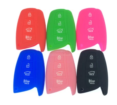Funda protectora de silicona para llavero inteligente con control remoto de 4 botones Fit HYUNDAI ix45 Santa Fe Foto 1 de 4