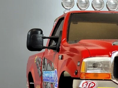 JP GARAGE Pair L&R Black Rubber Flexible Side Mirror Tamiya RC 1/10 Juggernaut Ford F350