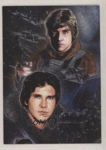 2010 Topps Star Wars Galaxy Series 5 Etched Foil Han Solo Luke Skywalker #1 x9h