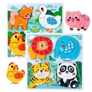 Wooden Puzzles for Toddlers 2-4 Animal Puzzles Age 1-3Montessori Toys for 1 2... - Picture 1 of 6