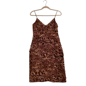Eliza J Leopard Animal Print Bodycon Kleid Stufen Größe 8 Neu mit Etikett - Bild 1 von 12