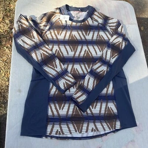 NWT MENS LL Bean AZTEC Henley Long Sleeve Casual SHIRT Outdoors Size L - Picture 1 of 6