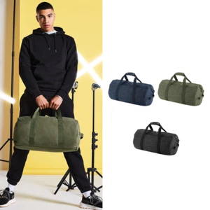 BagBase Vintage Canvas Barrel Bag BG655 - Sports Gym Duffle Bag Travel Holdall - Picture 1 of 12