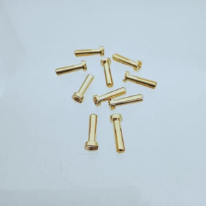 4mm Gold Low Profile Bullet Connectors 5 Sets (10 PCS) Male 18mm length - Picture 1 of 2