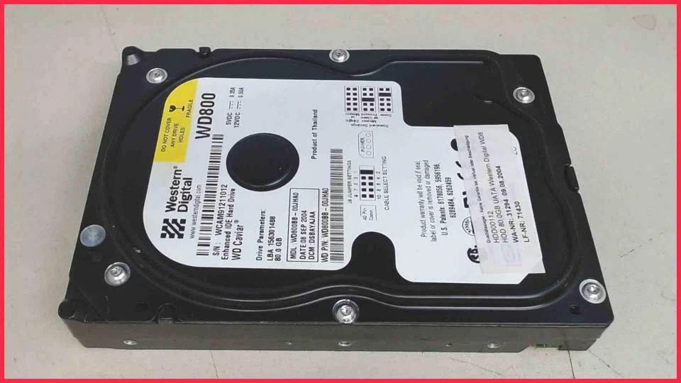 HDD Festplatte 3,5" 80GB Western Digital WD800 IDE/AT - Bild 1 von 1