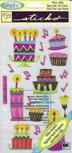 Scrapbook EK Success Sticko Cathy B. Vellum Patty Cakes Birthday Stickers - Picture 1 of 1