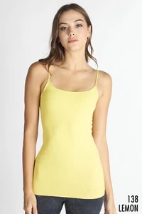 NEW Lemon Yellow Thin Strap Soft and Stretchy Tank Top - Picture 1 of 1
