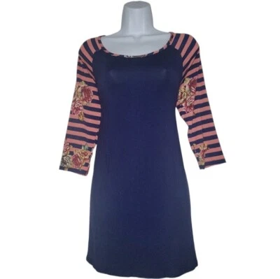 Top túnica de mujer esmeralda a rayas manga larga cuello barco talla grande nuevo sin etiquetas  Foto 1 de 4