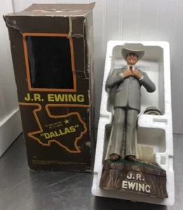 JR Ewing Dallas McCormick Whiskey Decanter  Music Box Vintage 1980 With Box  - Picture 1 of 16