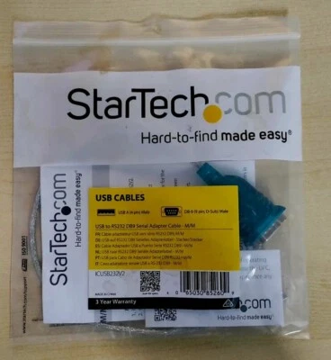 StarTech.com 1 Port USB to RS232 DB9 Serial Adapter Cable - M/M - Image 1 of 4
