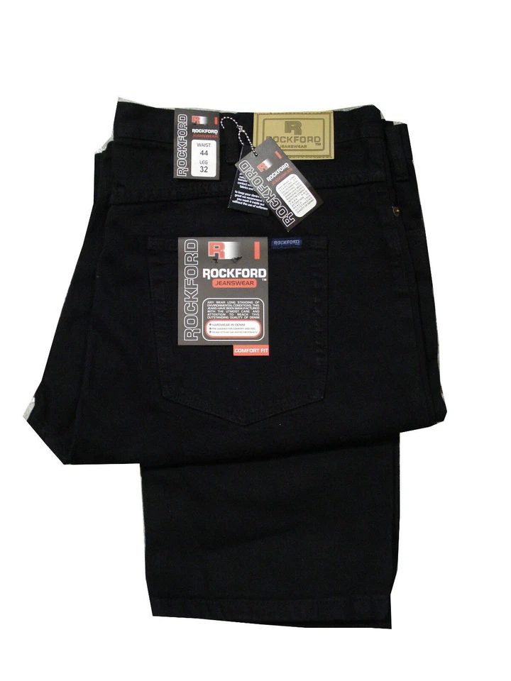 JEANS MASCULINO GRANDE MASCULINO ROCKFORD CINTURA MÉDIA CONFORTO FIT JEANS ZÍPER MOSCA - DENIM PRETO - Imagem 1 de 1