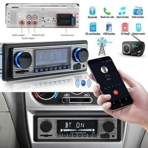 Bluetooth Vintage Car FM Radio USB Classic Stereo MP3 Player Audio Receiver AUX - Picture 1 of 12