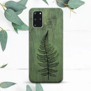 Green Wood Black Fern Leaf Case For Samsung Note 20 S10 S20 S21 S22 S23 S24 FE - Picture 1 of 1