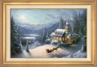 Thomas Kinkade ~Sunday Evening Sleigh Ride 18x27 AP ~ COA No. 20/295 - Image 1 of 4
