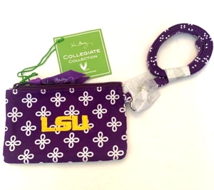 Vera Bradley Reißverschluss Ausweis Schlüsselband LSU Tigers Kreditkarte Geldbörse Münzbörse Etui NEU - Bild 1 von 6