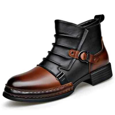 Men's Retro Ankle Boots Fashion Casual Zipper Platform Comfortable Shoes - Image 1 of 4