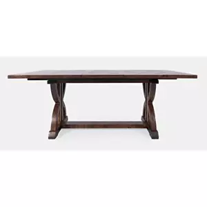 Transitional Herringbone Distressed Acacia Extension 78" Dining Table - Picture 1 of 6