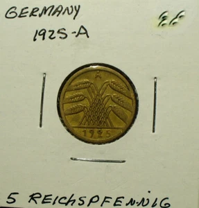 Germany 5 Reichspfennig 1925-A Aluminum Bronze Coin - Picture 1 of 2
