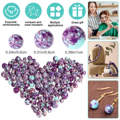 Piedras preciosas naturales redondas cuentas sueltas piedras turquesa fabricación de joyas 6 mm 8 mm 10 mm Foto 1 de 4