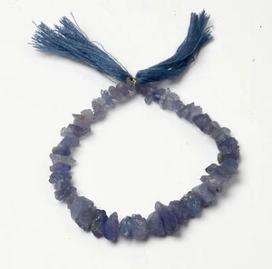 Natural Tanzanite Gemstone Raw Beads 7 Inch Strand 4-12 MM Beads Wedding Gifts - Picture 1 of 3