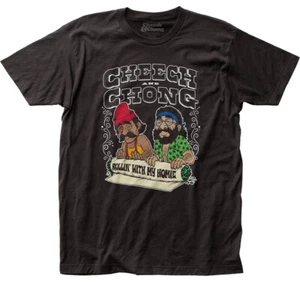 Cheech And Chong Rollin' With My Homie Up In Smoke Fitted Jersey Tee CHCH22 - Picture 1 of 3