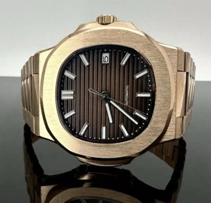Custom 40mm Rose Gold “Jumbo” Chocolate Dial Style Mod Watch NH35 Automatic - Picture 1 of 3