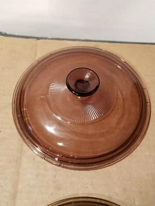 Pyrex Visions Cranberry Glass Lid V2.5C for Pan or Casserole - Ribbed - Picture 1 of 1