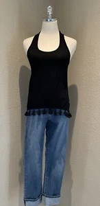 TRINA TURK TAJO Racerback-Tanktop mit Quastenbesatz Small schwarz - Bild 1 von 15