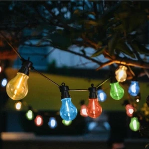 PRESTIGE EXTENDABLE FESTOON STRING 20PK LED MULTICOLOURED FLASH & STATIC LIGHTS - Picture 1 of 4